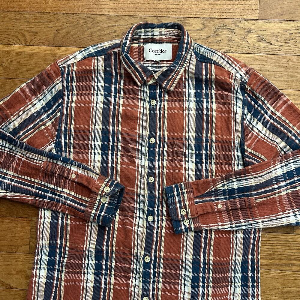 Corridor NYC AW19 Plaid Flannel Overshirt Button Up Shirt Large